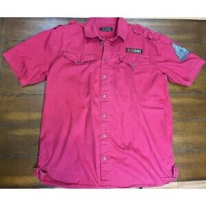 Coogi Australia Mens Shirt XL Short Sleeve Button Up Embroidery Koala